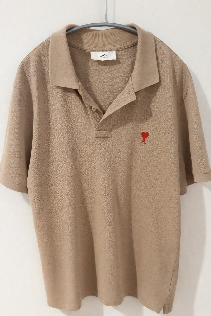 AMI beige polo shirt